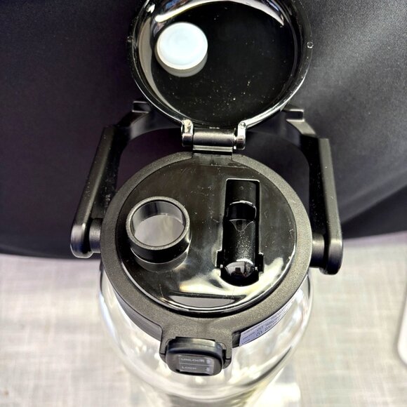 Clear Reusable 2L Glass Water Bottle With Neoprene Sleeve & Strap BPA-Free Leak- - Picture 2 of 3